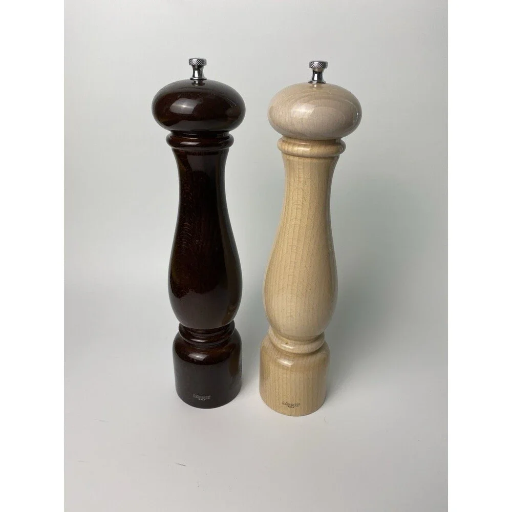 Bisetti Made In Italy Wood Salt And Pepper Mill Large 12” Set Of 2